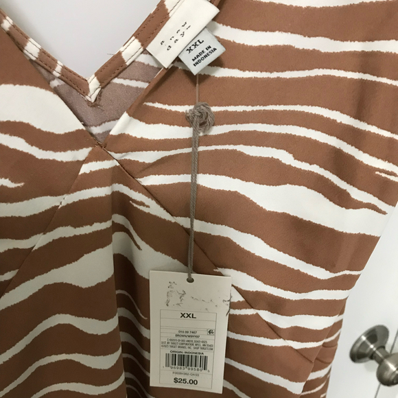 A New Day Zebra Stripe Polyester Slip Dress XXL NWT - Picture 4 of 5